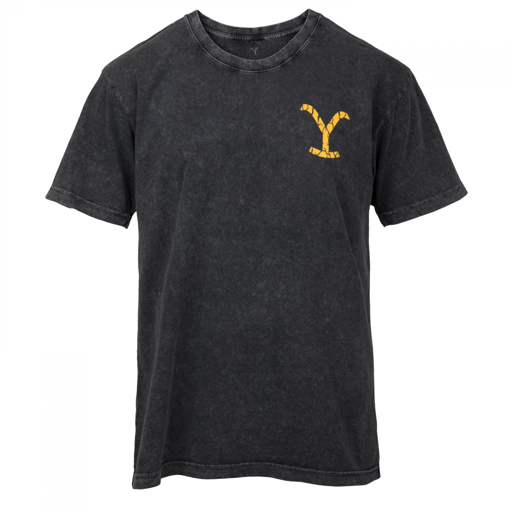 Yellowstone Dutton Ranch Distressed Logo Grey Front and Back T-Shirt